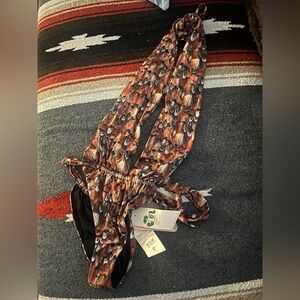 HAH Rio plunging one piece cheeky swimsuit hot as hell  NEW